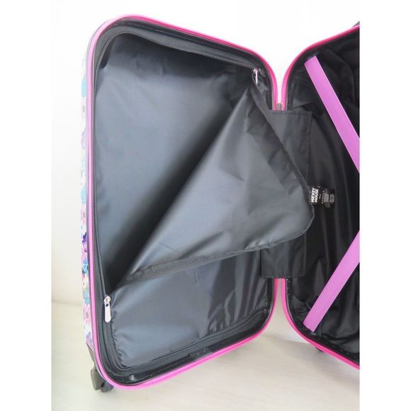 Disney Minnie/Mickey Mouse Hardshell Spinner Luggage 20” Upright Suitcase - Picture 7 of 12